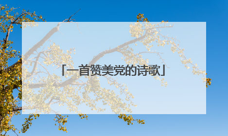 一首赞美党的诗歌