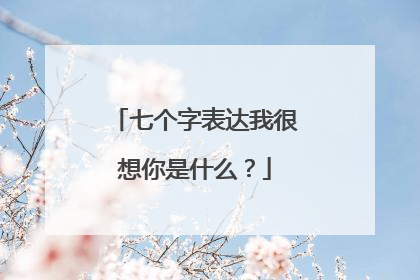 七个字表达我很想你是什么?