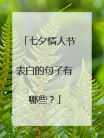 七夕情人节表白的句子有哪些?