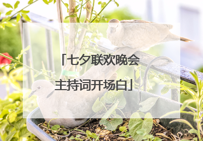 七夕联欢晚会主持词开场白