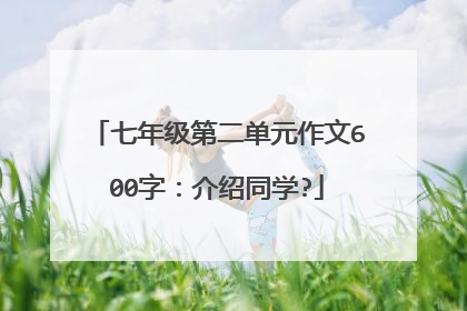 七年级第二单元作文600字：介绍同学?