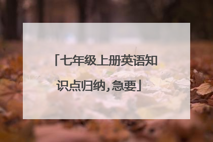 七年级上册英语知识点归纳,急要