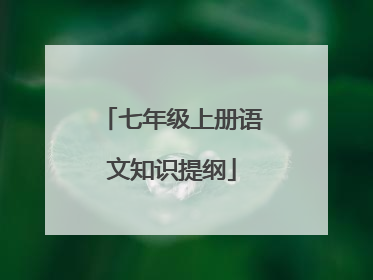 七年级上册语文知识提纲