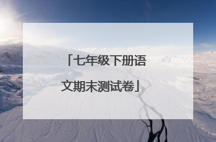 七年级下册语文期末测试卷