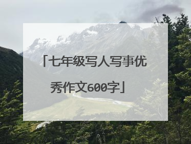七年级写人写事优秀作文600字