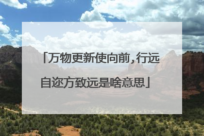 万物更新使向前,行远自迩方致远是啥意思