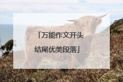 万能作文开头结尾优美段落