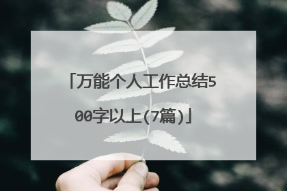 万能个人工作总结500字以上(7篇)