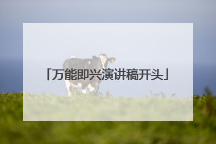 万能即兴演讲稿开头