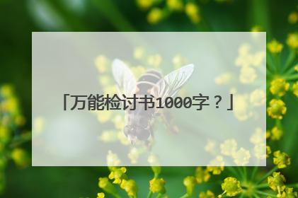 万能检讨书1000字？