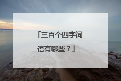 三百个四字词语有哪些？