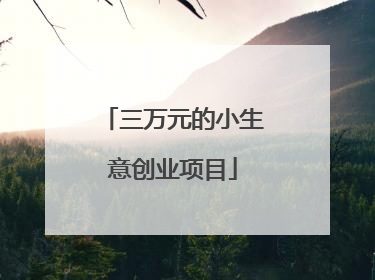 三万元的小生意创业项目