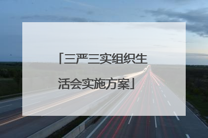 三严三实组织生活会实施方案
