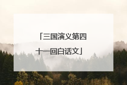 三国演义第四十一回白话文