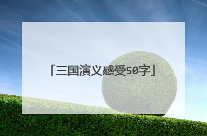 三国演义感受50字
