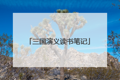 三国演义读书笔记
