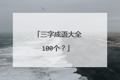 三字成语大全100个？