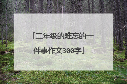 三年级的难忘的一件事作文300字