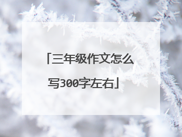 三年级作文怎么写300字左右