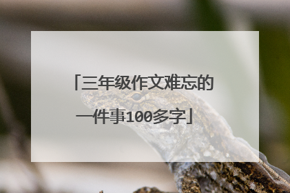 三年级作文难忘的一件事100多字