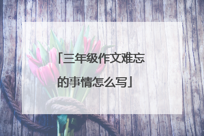 三年级作文难忘的事情怎么写