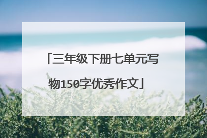 三年级下册七单元写物150字优秀作文