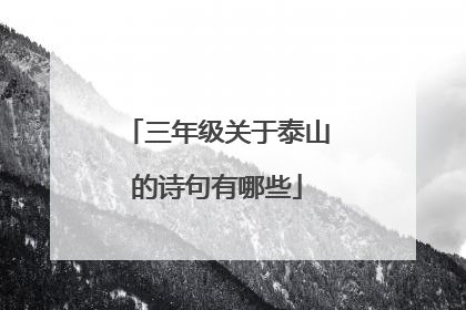 三年级关于泰山的诗句有哪些