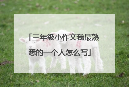 三年级小作文我最熟悉的一个人怎么写