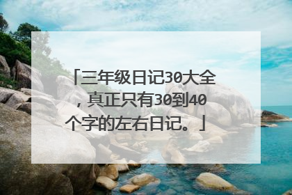 三年级日记30大全，真正只有30到40个字的左右日记。