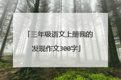三年级语文上册我的发现作文300字