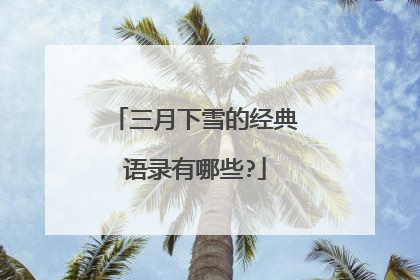 三月下雪的经典语录有哪些?