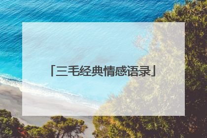 三毛经典情感语录