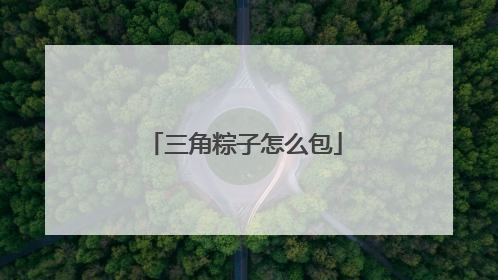 三角粽子怎么包