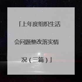 上年度组织生活会问题整改落实情况（三篇）