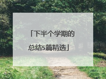 下半个学期的总结5篇精选