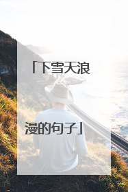 下雪天浪漫的句子