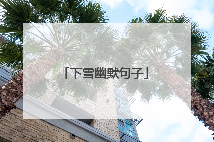 下雪幽默句子