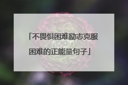 不畏惧困难励志克服困难的正能量句子