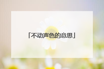 不动声色的意思