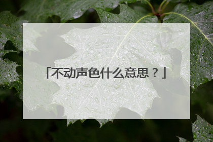 不动声色什么意思？