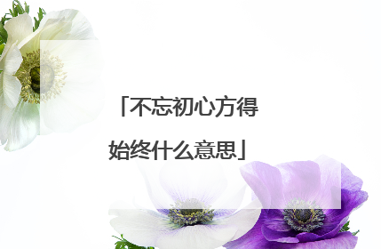 不忘初心方得始终什么意思