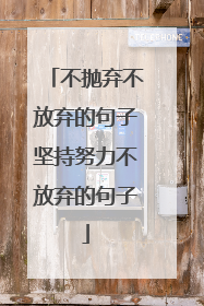 不抛弃不放弃的句子坚持努力不放弃的句子