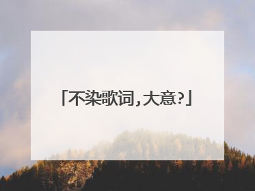 不染歌词,大意?