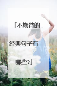 不期待的经典句子有哪些?