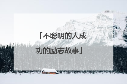 不聪明的人成功的励志故事