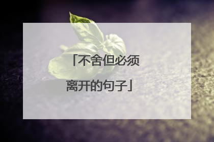 不舍但必须离开的句子