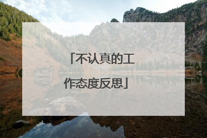不认真的工作态度反思