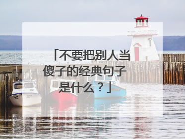 不要把别人当傻子的经典句子是什么？