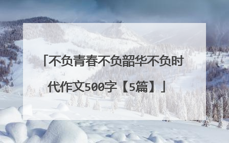 不负青春不负韶华不负时代作文500字【5篇】