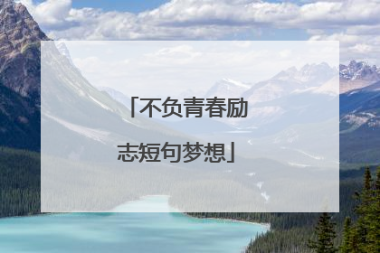 不负青春励志短句梦想